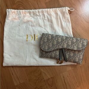 🩶Dior Small Saddle Pouch – Gray Dior Oblique Jacquard🩶
